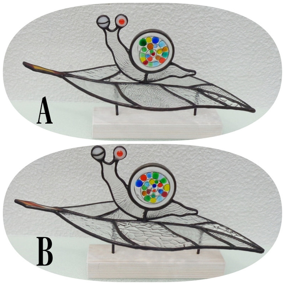 葉っぱにガラスの片つむり　＊カタツムリ＊ 3枚目の画像