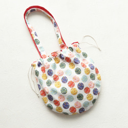 水風船の2way巾着バッグ　赤 4枚目の画像