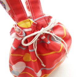 水風船の2way巾着バッグ　赤 3枚目の画像