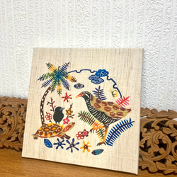 送料無料】手染め紅型/ヤンバルクイナさんこんにちは！/&リュウキュウ