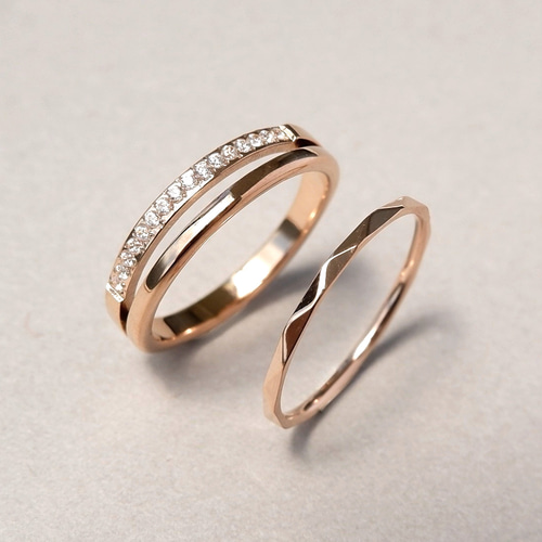 [2本セット] マルチオパール & 一粒オパール CZ ゴールド リング Amazon.com: 2Pcs Luxury 18K Yellow Gold Plated Shiny Full
