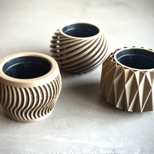 メッシュ植木鉢 鉢カバー マルチ植木鉢 3個セット 2号鉢 一輪挿し