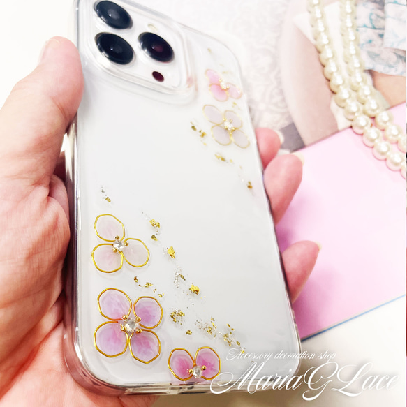 iPhone14 pro Nuance 花朵樹脂智能手機保護殼 iPhone14 iPhone13 第5張的照片