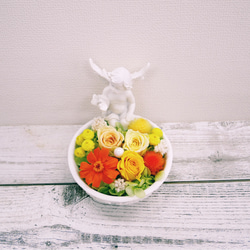 可愛い天使とお花に癒されるプリザーブドフラワーアレンジ 5枚目の画像