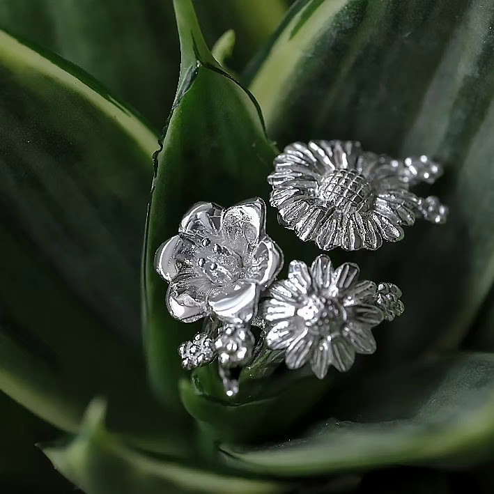 ちいさなブーケのリング　MODEL silver