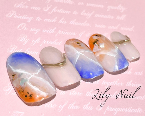 ネイルチップ チップ 成人式 ニュアンス ちゅるん オレンジ フルオーダーネイル 0_57ee5e37b49a491296fa7cc828a3