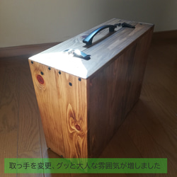 SET販売品　木製 キャンプ テーブル トランクケース ＆木製ロールトップテーブル4832　送料無料 2枚目の画像