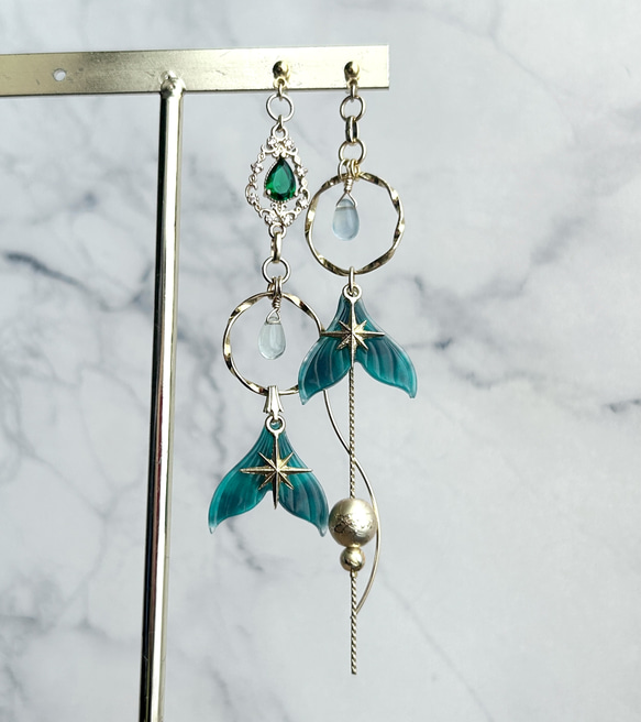 バンシーのマーメイド 天然石 フローライト 人魚 ヒレ ひれ 尾ひれ 海