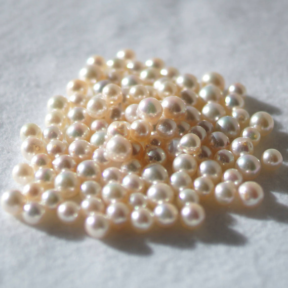 伊勢志摩の海で 私たちが育てた アコヤ真珠 5.9mm 3連 パールピアス｜s925　ピンク系 8枚目の画像