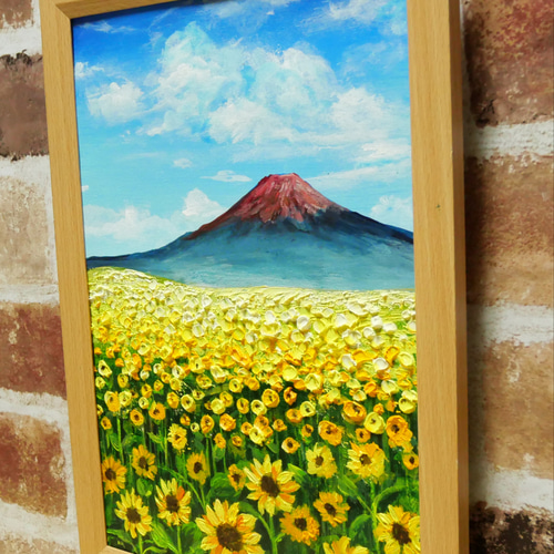 油絵 絵画【富士山が見えるひまわり畑】 絵画 HR 通販 油絵 絵画【富士山が見えるひまわり畑】 絵画 HR 通販