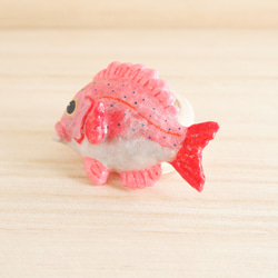『マダイ（鯛）』ブローチ　和紙アクセサリー　お魚ピンブローチ　タックピン 6枚目の画像
