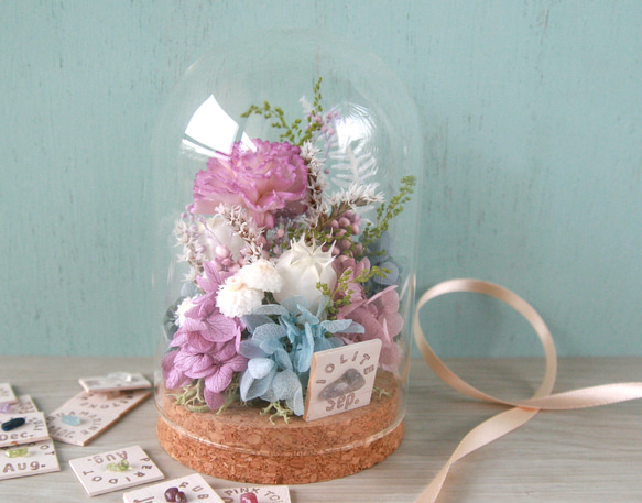 母の日おすすめ 誕生月の天然石 flower dome　-lavender blue- 1枚目の画像
