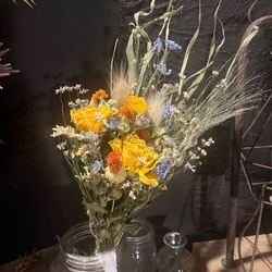 ドライフラワー　スワッグ　花束✿黄色系 2枚目の画像