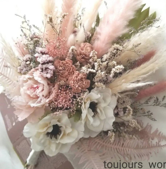 アネモネブーケ◇ピンク◇ウェディングブーケ◇クラッチブーケ◇ブーケ  