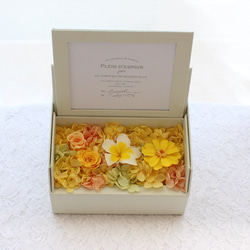 プルメリア フラワー フォトフレーム ボックス　誕生日　写真立て　花　プリザーブドフラワー　米寿　ペット　お供え 2枚目の画像