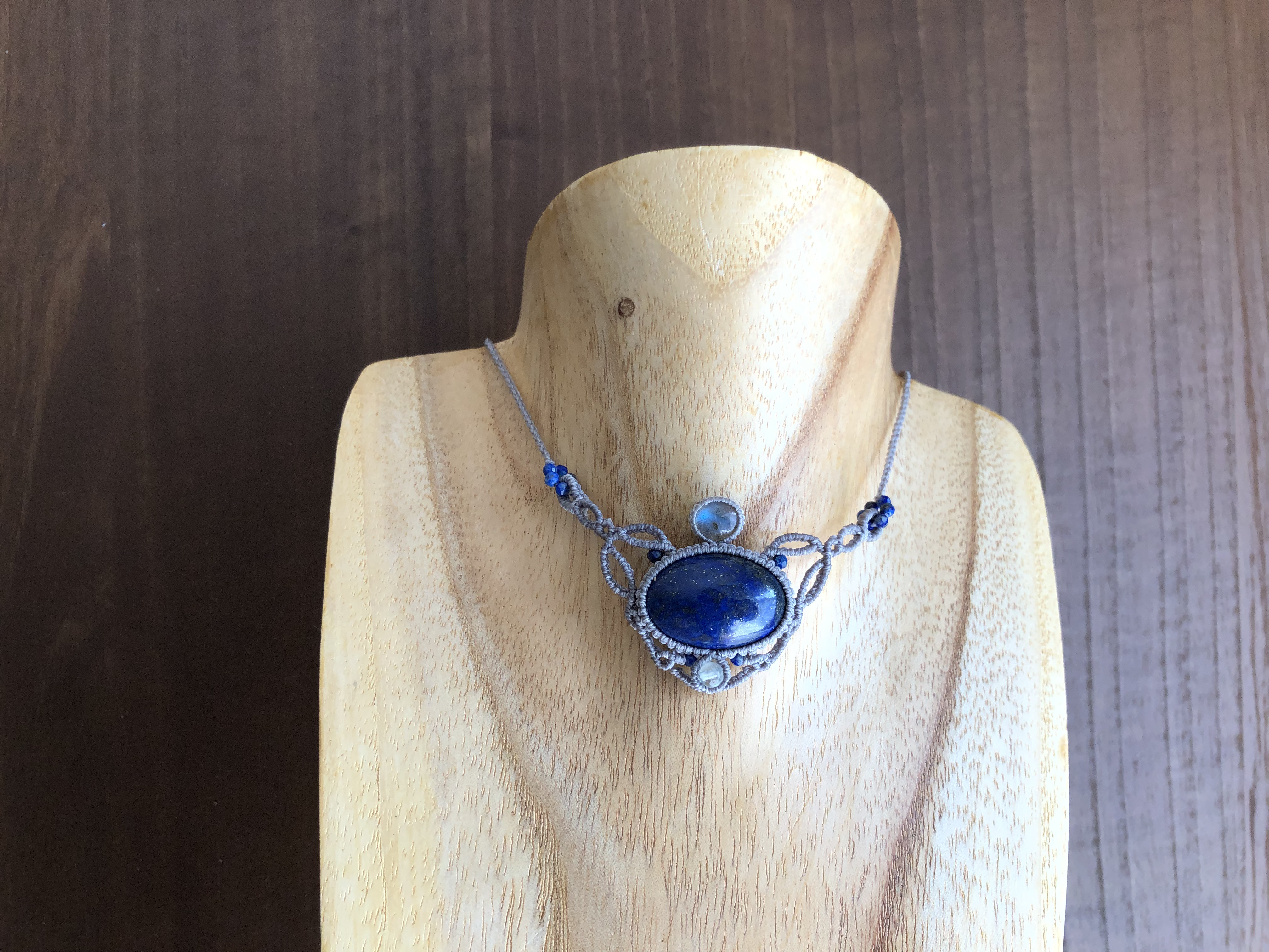 ラピスラズリとラブラドライトのマクラメネックレス⭐︎