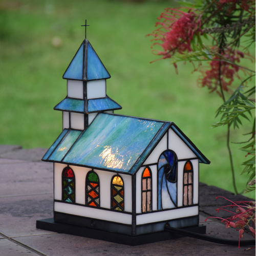ガーデンライト チャペル 屋外用 防雨型 ステンドグラス 庭園灯 外灯 屋外照明 ガーデンライト チャペル 屋外用 防雨タイプ ステンドグラス
