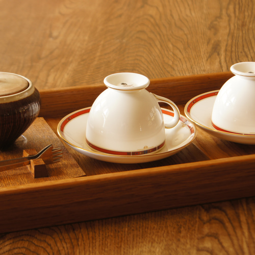 ティータイムに大活躍 楢の木のトレイ（M） お盆・トレイ 工房メーベル