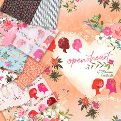 カットクロス Art Gallery Fabrics Open Heart Sweet Floret Peach 7枚目の画像