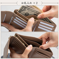 サフィアーノレザー がま口 コンパクト 二つ折り財布 ピンク【送料無料】（cs-03） 10枚目の画像