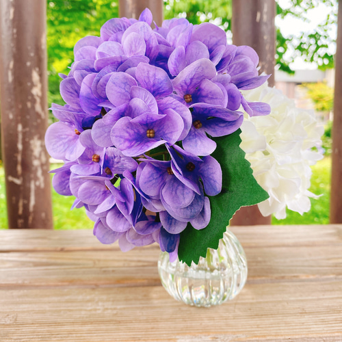 枯れない花】本物みたいな紫陽花 purple&whiteマジカル 枯れない花】本物みたいな紫陽花 purple&whiteマジカル