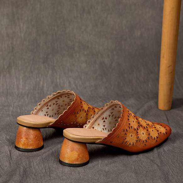 女式真皮鞋通勤步行旅行鞋涼鞋拖鞋高跟鞋 22.5 厘米-25 厘米 #754⭐免運費⭐ 第12張的照片