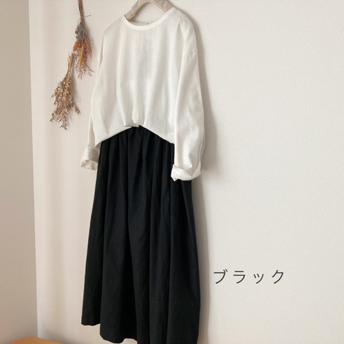 ハンドメイド*°リネン*°ロングギャザースカート   追加画像 接触冷感】リネン風ふんわりマキシギャザースカート - ベルーナ
