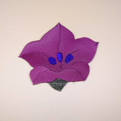 【古布】桔梗の花（型紙付き）V　15枚セット【正絹】 8枚目の画像