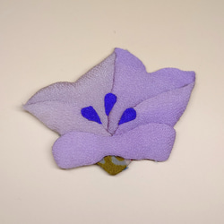 【古布】桔梗の花（型紙付き）V　15枚セット【正絹】 9枚目の画像