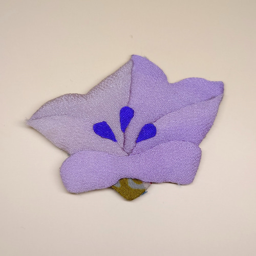 古布】桔梗の花（型紙付き）V 15枚セット【正絹】 布 和小物