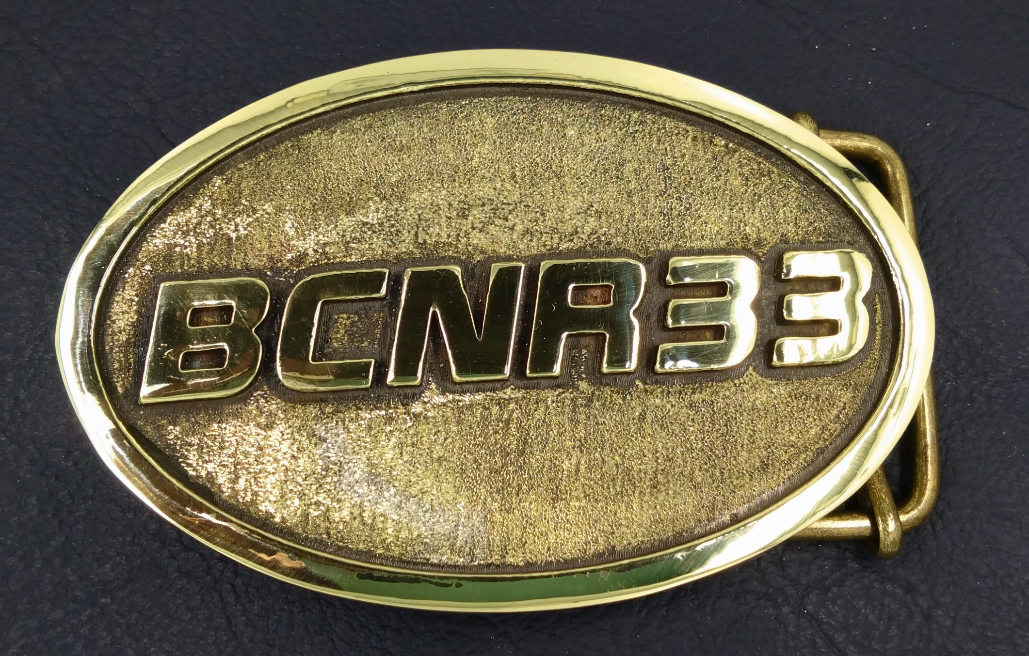 『BCNR3３』ベルトバックル　真鍮無垢　国際書留送料無料　SKYLINE　GT-R R3３