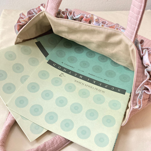 レッスンバッグ♡リバティ♡名入れ刺繍♡おしゃれ♡フリル レッスンバッグ♡リバティ♡名入れ刺繍♡フリル