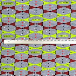 【110cm×90㎝】アフリカンプリント生地／アフリカ布／水通し済み／HIGH LIFE（ライトグリーン×薄紅色） 3枚目の画像