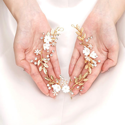 VH34 ウェディング ナチュラル ヘッドドレス　カチューシャ ブライダル ヘアアクセサリー 結婚式 前撮り 卒業式 2枚目の画像