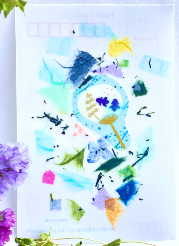 透けて涼しい暑中見舞いポストカード3枚セット ポストカード