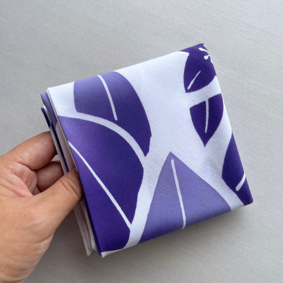 【1点もの】単-ひとえ-のあずま袋 総手縫い -浴衣地 白地に紫桔梗 AZ332 6枚目の画像
