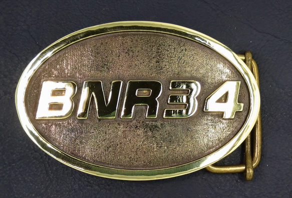 『BNR34』ベルトバックル　真鍮無垢　国際書留送料無料　SKYLINE　GT-R R34 1枚目の画像