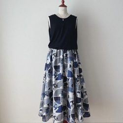 英国輸入リバティプリント 23SS新柄 Zen Rose フレアーマキシ丈スカート 6枚目の画像