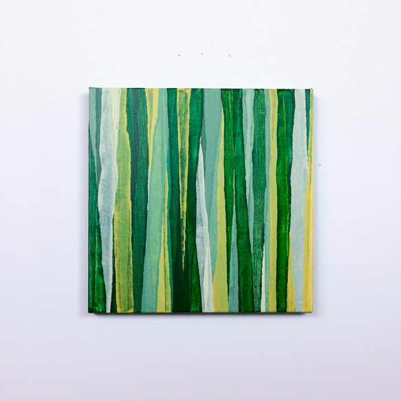 [平靜的森林風景]室內藝術-綠色壓克力畫（S-#18） 第1張的照片