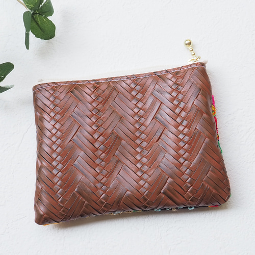 限定1点】インド刺繍リボンのミニポーチ（インド刺繍/リボン/インド
