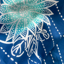 【1点もの】単-ひとえ-のあずま袋 総手縫い -浴衣地 青に水色の花 AZ340 6枚目の画像