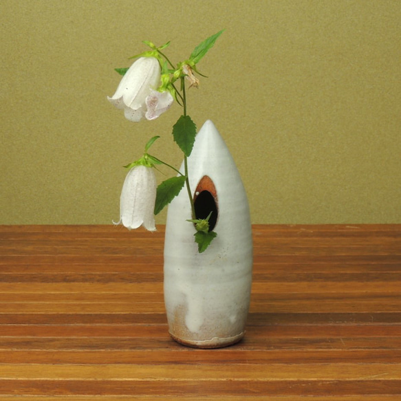萩燒花瓶單個花瓶 第1張的照片
