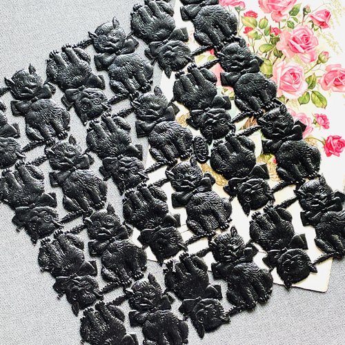 ドイツ製クロモス（ドレスデンペーパー）黒ネコ 1シート（24ヶ入 