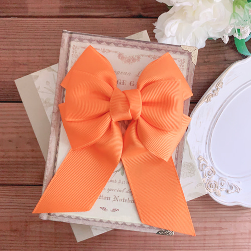 フローラリボン オレンジ オレンジ推し 推し活 リボンヘアアクセサリー