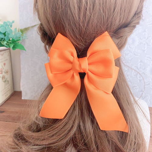 フローラリボン オレンジ オレンジ推し 推し活 リボンヘアアクセサリー