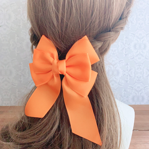 フローラリボン オレンジ オレンジ推し 推し活 リボンヘアアクセサリー