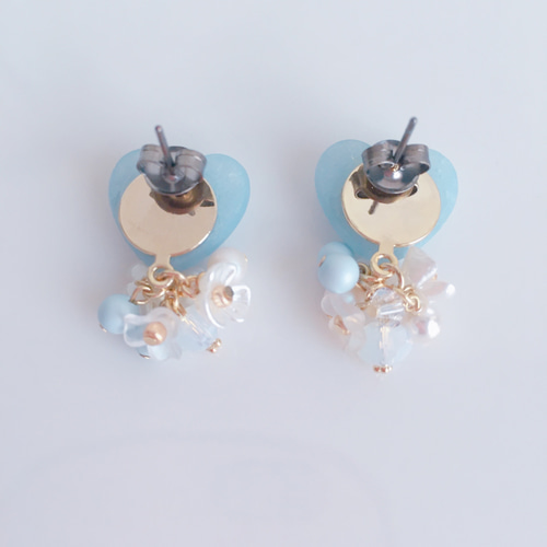 香水瓶 ハート ツートン リトルウッズ ミニ薔薇 レジン ゆらゆら ピアス 香水瓶 ハート ツートン リトルウッズ ミニ薔薇 レジン ゆらゆら