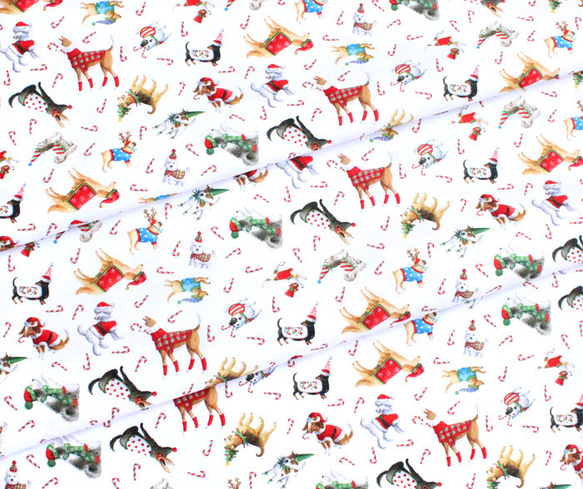 カットクロス Robert Kaufman Fabrics Christmas Jamboree Dogs Snow 5枚目の画像