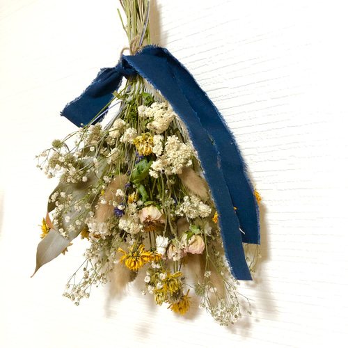 ヒメヒマワリのナチュラルスワッグ布リボン スワッグ FlowerCompanies