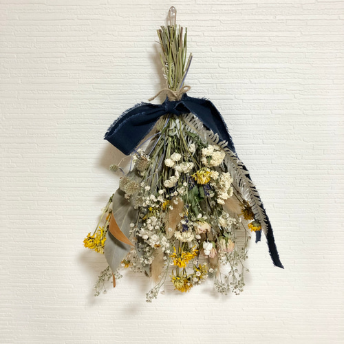 ヒメヒマワリのナチュラルスワッグ布リボン スワッグ FlowerCompanies